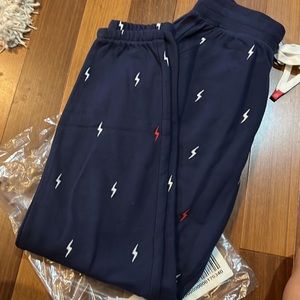 P.J. Salvage Rad White & Blue Sweatpants XS NWT